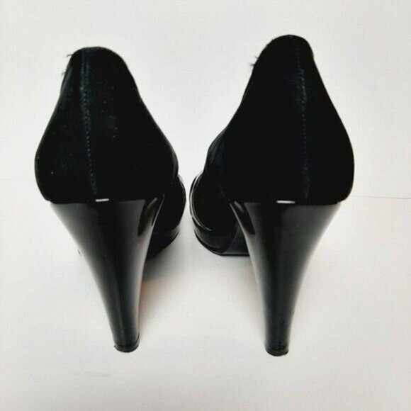 OSVALDO ROSSI Suede & Patent High Heel Pumps Sz 9 US/ Eur 40 Flawed - Picture 8 of 14